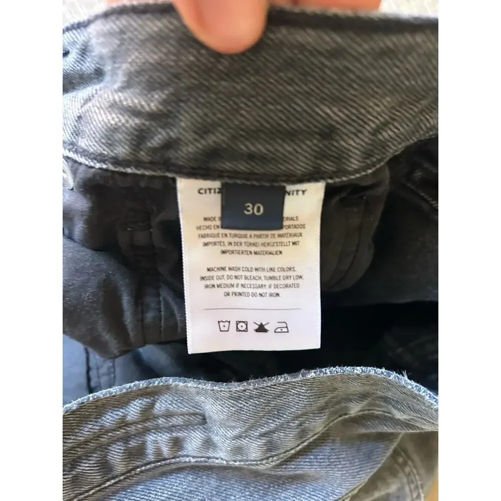 Citizens of Humanity Daphne Crop Jeans 30 Black High Rise Raw Hem Women - Picture 4 of 16